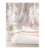 Dreamwall Tropik Yapraklar Desenli Silinebilir Sağlıklı Tekstil Duvar Kağıdı (Çok Renkli)