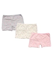 Kız Çocuk Ekru Pembe Gri 3'Lü Boxer