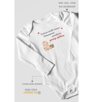 Dedeye ve Babaanneye Özel Uzun Kollu Bebek Body %100 Pamuk