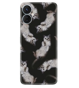 Tecno Spark 9T Kılıf Silikon Desen Özel Seri Sevimli Kedicikler 1785