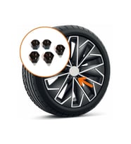 Bijon Kapağı Şifresiz 5 Adet Siyah Skoda Rapid 2012-2021 1Z0601173