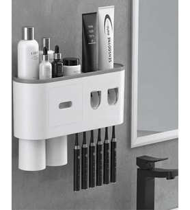 Çok Fonksiyonlu Diş Fırçası Tutucu Otomatik Dispenser Bardaklı Organizer
