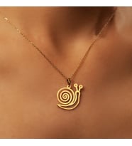 Sevimli Salyangoz Figürlü Kolye 925K Gümüş (Gold)