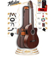 Midex X48-EQ Ekolayzerli Profesyonel Elektro Klasik Gitar Seti Maun Ağacı El Yapımı