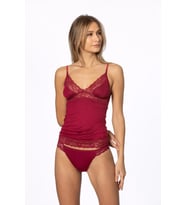 Kadın Dantelli Penye Atlet Külot / Kaşkorse Set - 310 Bordo