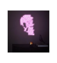 PLEASE DON'T KILL MY VIBE. Yazılı ve Şekilli Neon Tabela