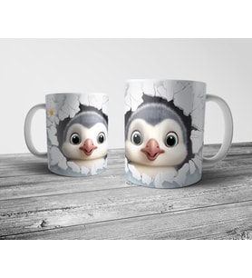 Pixxa Penguen Penguin Optik İllüzyonlu Kupa Bardak Model 2