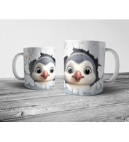 Pixxa Penguen Penguin Optik İllüzyonlu Kupa Bardak Model 2