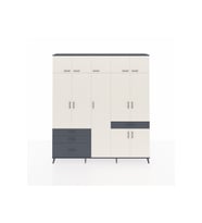 Arges Dolap 11 Raflı 4 Çekmeceli 2 Askılı 220x30x243 Antrasit-Aytaşı/Antrasit