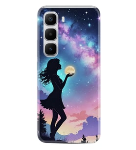 Infinix Hot 60 Kılıf Boutique Baskılı Resimli Woman in Moon Pcode -005