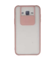 Samsung Galaxy J7 Kılıf Palm Buzlu Kamera Sürgülü Silikon - Pembe