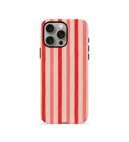 iPhone 15 Pro Vorian Çift Katmanlı Kılıf Coral Cream Stripe