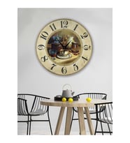 Retro Tasarımlı Duvar Saati 35x35 Cm (Desenli)