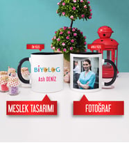 Biyologa Hediye Biyolog Kupa Bardak Siyah Fotoğraflı