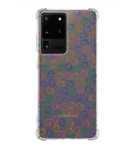 Samsung Galaxy S20 Ultra  Köşe Korumalı Antişok Kapak Hello Kitty Tasarımlı Şeffaf Silikon Kılıf