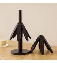 Bambu Ahşap Katlanır Nihale 20 cm - Standlı, Yaprak Desenli (2'li)