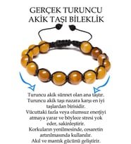 Sertifikalı Damarlı Açık Turuncu Akik Taşı Bileklik - Makrome (Çok Renkli)