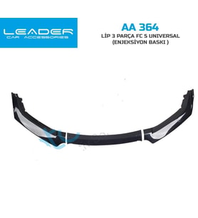 Honda Civic Fc 5 Lip 3 Parça Enjeksiyon Piano Black Üniversal (Siyah)