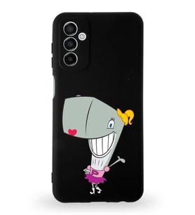 Samsung Galaxy M13 Uyumlu Lansman Kılıf Altı Kapalı İçi Kadife  Pearl Yengeç Tasarımlı  Kapak (Şeffaf)