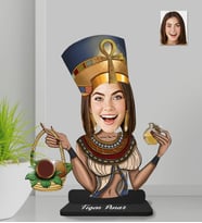 Kişiye Özel Mısırlı Kadın Ahşap Biblo-1