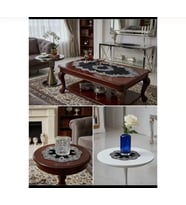 Salon Takımı 5 Parça Velvet Kadife Dantelli Masa Örtüsü Runner Seti Elora Model - Siyah