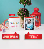 Biyologa Hediye Biyolog Kupa Bardak Turuncu Fotoğraflı