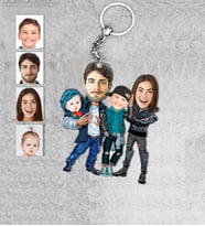 Kişiye Özel Aile Ahşap Anahtarlık-23