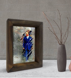 BK Gift Atatürk Tasarımlı Dekoratif Doğal Masif Ahşap Çerçeve 15x20cm-2 (Beyaz)