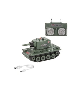 alpmodel Uzaktan Kumandalı 9 Kanallı Kızılötesi Savaş Mini Sesli Tank Kauçuk Palet 1/64