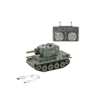 alpmodel Uzaktan Kumandalı 9 Kanallı Kızılötesi Savaş Mini Sesli Tank Kauçuk Palet 1/64