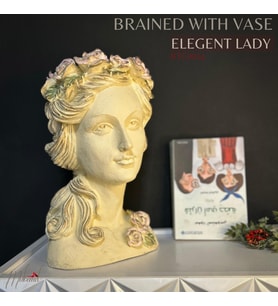 Gül Detaylı Zarif Çiçekli Büst Vazo Heykeli – Home Decor Master – Mükemel orijinal tasarım