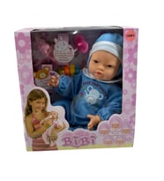 40 cm Aksesuarlı Mimikli Bebek 8871 ( mavi )