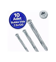 Buldex Dübelsiz Montaj Vidası 12’lik 7,5x120 mm – 10 Adet
