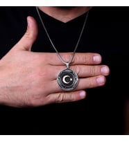 925 AYAR GÜMÜŞ AYYILDIZ MODEL KOLYE (Gri)