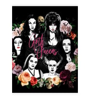 Goth Queens - Elvira, Vampira, Lily, Morticia, Frankenstein Tablo Ahşap Poster Dekoratif
