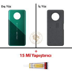 Infinix Note 7 Yeşil Uyumlu Arka Kapak + B7000 Yapıştırıcı Arka Cam Batarya Pil Kapağı Lazer Kesim