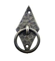 Antika Tarz Dekoratif Pirinç Dik Baklava Halka , Mobilya Kulbu - 82x41 Mm, Oksit