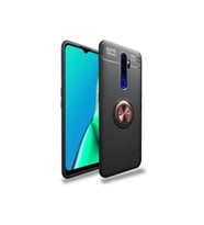 Oppo A9 2020 Uyumlu Kılıf Zore Ravel Silikon Kapak (Siyah-Rose Gold)
