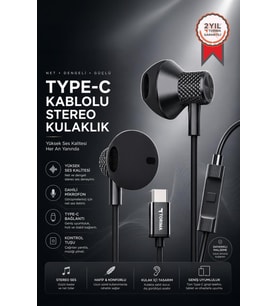 Torima Kablolu Kulaklık Type-C Girişli Kulak İçi Kulaklık TC05 Siyah
