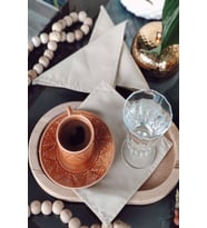 8 Adet Pamuklu Kokteyl Peçetesi  15x15 cm (Bej)
