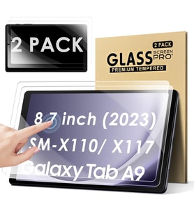 2 Adet Tam Ekran Koruyucu Folyo Samsung Galaxy Tab A9 8,7 inç 2023 için Ekran Koruyucu 9H Sertlik Çizilmez Kabarcıksız Folyo Cam Samsung SM-X110/X115/X117 için