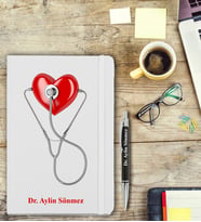 Kişiye Özel Doktor stetoskop Tasarımlı  İsme Özel Tarihsiz Ajanda ve Kalem