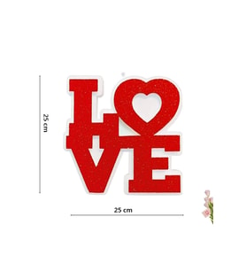 Love Strafor Süs, 25cm X 25cm - Kırmızı