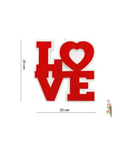 Love Strafor Süs, 25cm X 25cm - Kırmızı