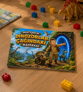 Dinozor Macerası Kişiye Özel Hikaye Kitabı – Fotoğraflı Anı & Masal Kitabı
