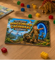 Dinozor Macerası Kişiye Özel Hikaye Kitabı – Fotoğraflı Anı & Masal Kitabı