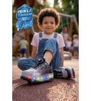 Unisex Yetişkin Çocuk Spor Ayakkabı Akıllı Bağcıklı Çıkarılabilen Patenli Işıklı Sneaker 003