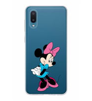 Samsung Galaxy A02  Kapak Minnie Mouse Tasarımlı Şeffaf Silikon Kılıf