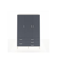Hyperion Gardrop 5 Raflı 5 Çekmeceli Tek Askılı 132x44x195 Aytaşı-Antrasit