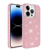 Apple iPhone 14 Pro Kılıf Zore Shining Simli Silikon Kılıf (Pembe)